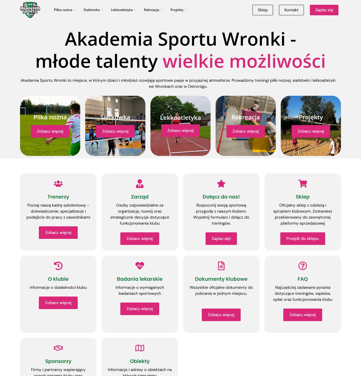 Strona Akademia Sportu Wronki: Akademia sportowa