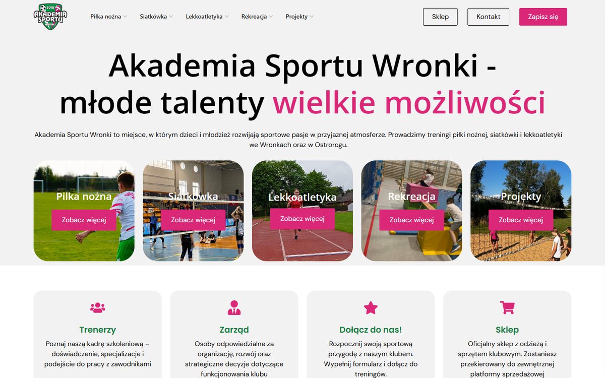 Strona Akademia Sportu Wronki: Akademia sportowa